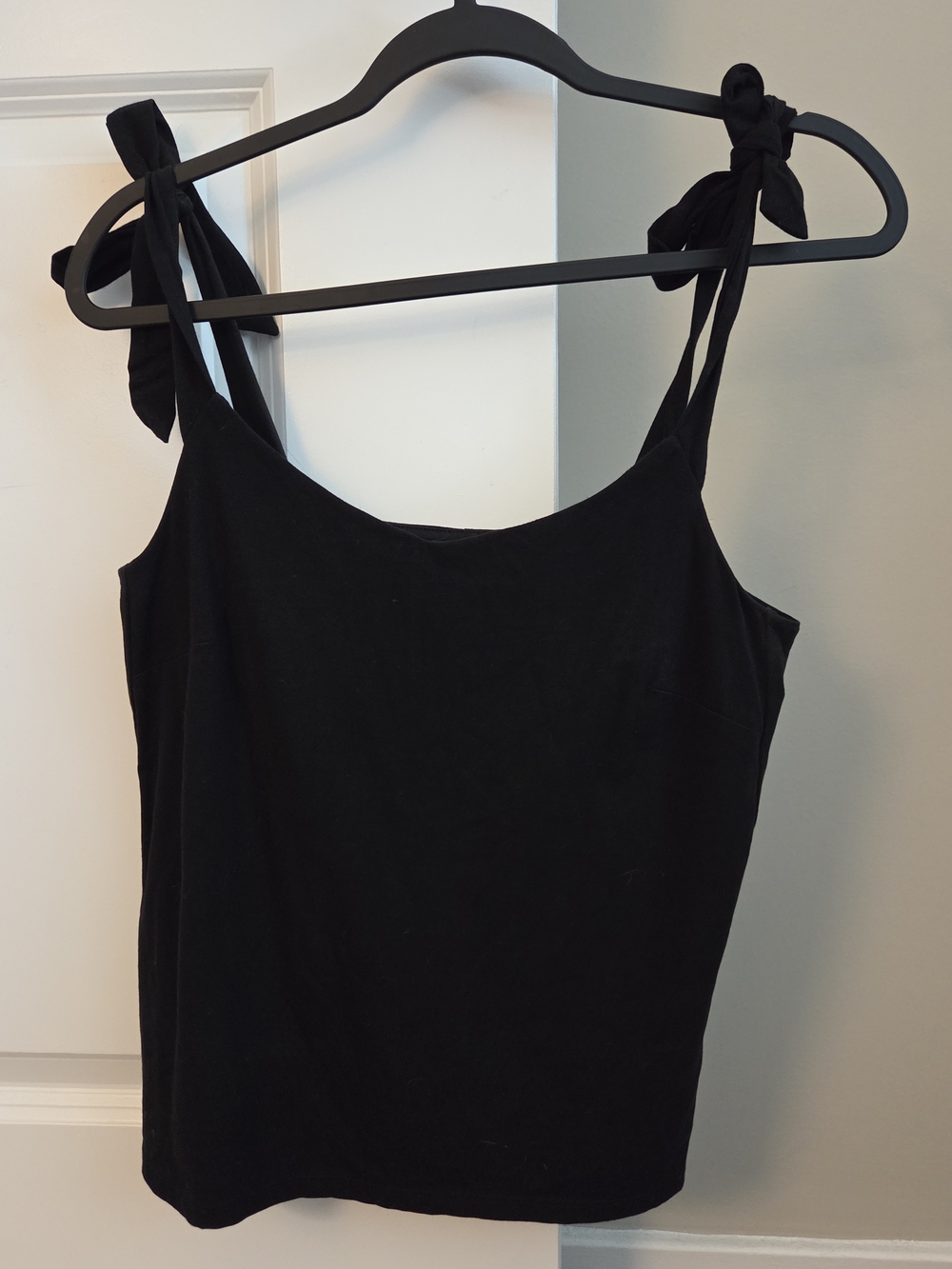 J. Crew Black Tie-Shoulder Camisole